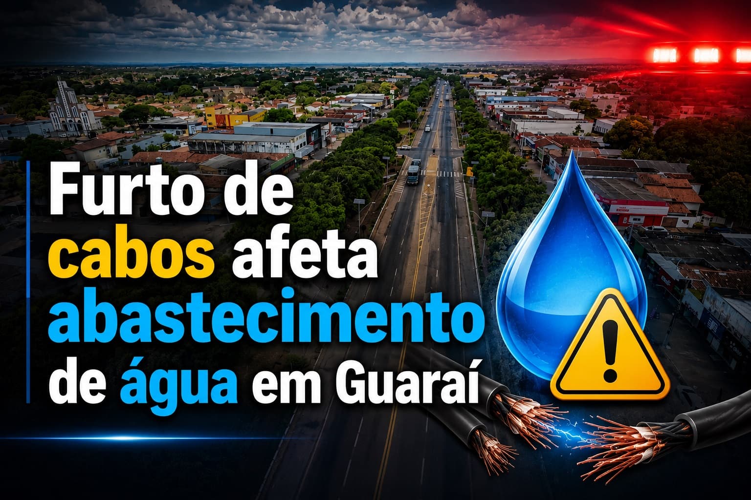 Foto da notícia: 70% do abastecimento de Guaraí é afetado por furto de cabos na estação de captação da BRK