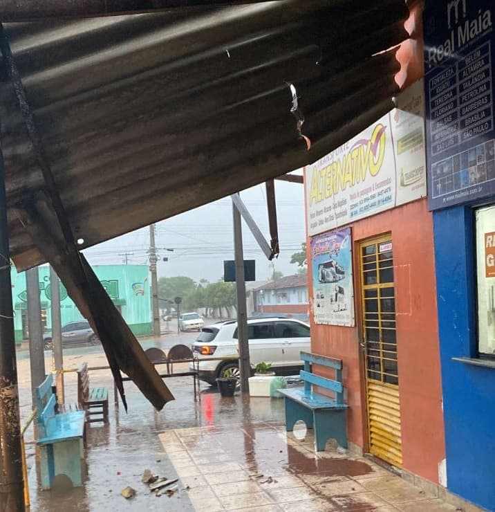 Imagem da notícia: Chuva acompanhada de fortes rajadas de vento derruba árvores e causa vários prejuízos em Guaraí