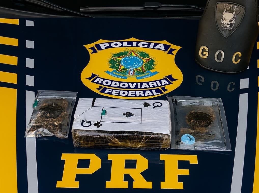 Foto da notícia: Mulher que viajava com filho recém-nascido de 20 dias é detida com 1Kg de cocaína em Guaraí