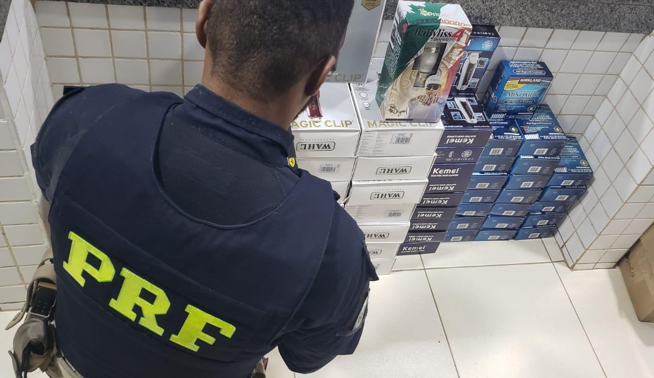 PRF de Guaraí apreende R$ 22 mil em itens de barbearia transportados sem nota fiscal