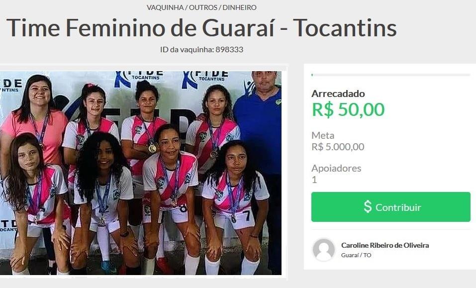 Vaquinha virtual arrecada fundos para equipe feminina de futsal participar de torneio nacional