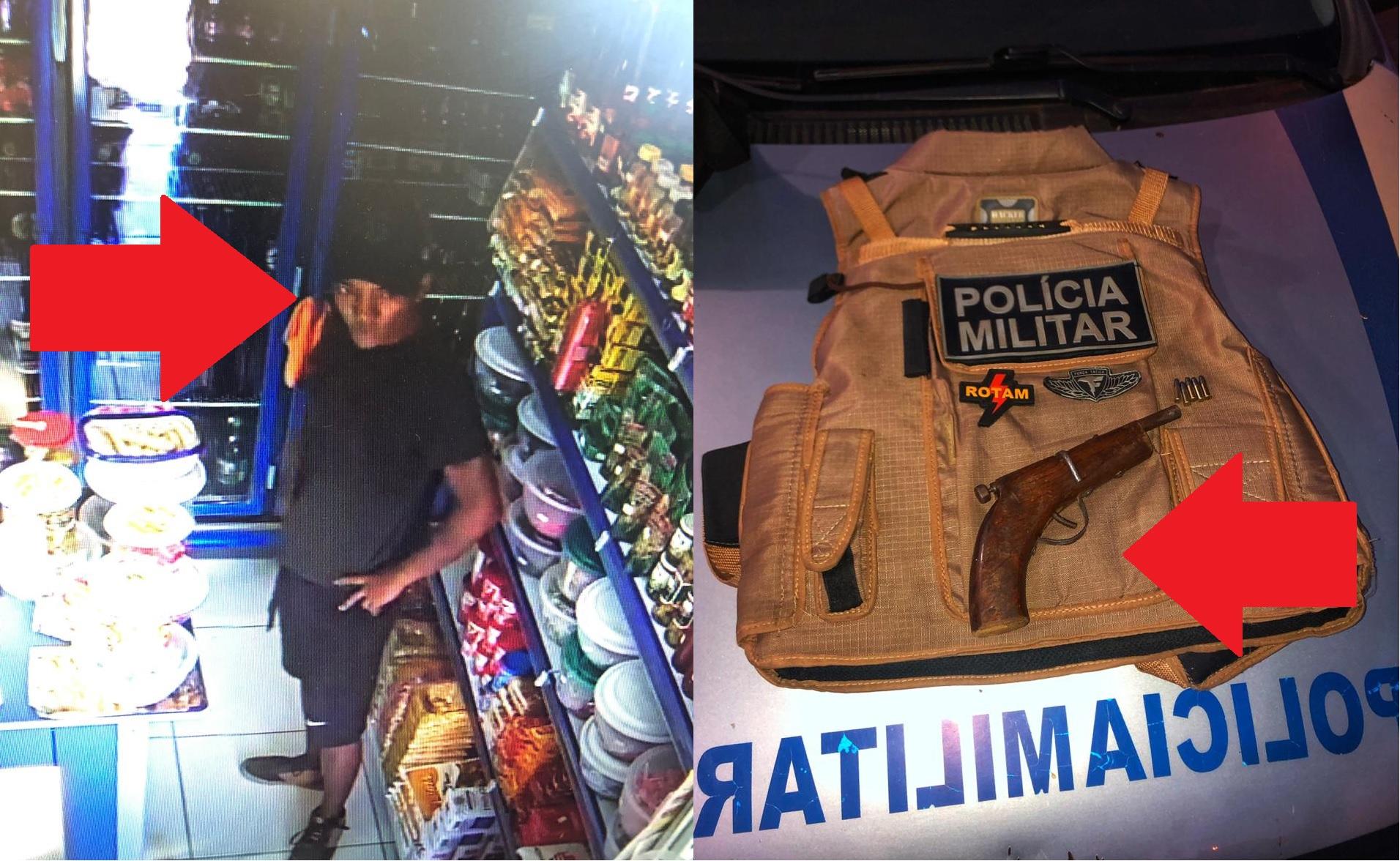 PM prende em Guaraí autor de roubo e localiza arma artesanal calibre 22 utilizada no crime
