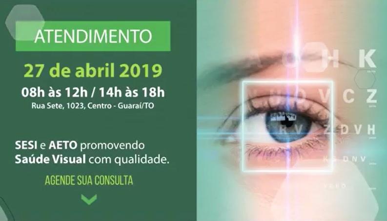 Unidade móvel do SESI realizará consultas e exames oftalmológicos em Guaraí no dia 27/04